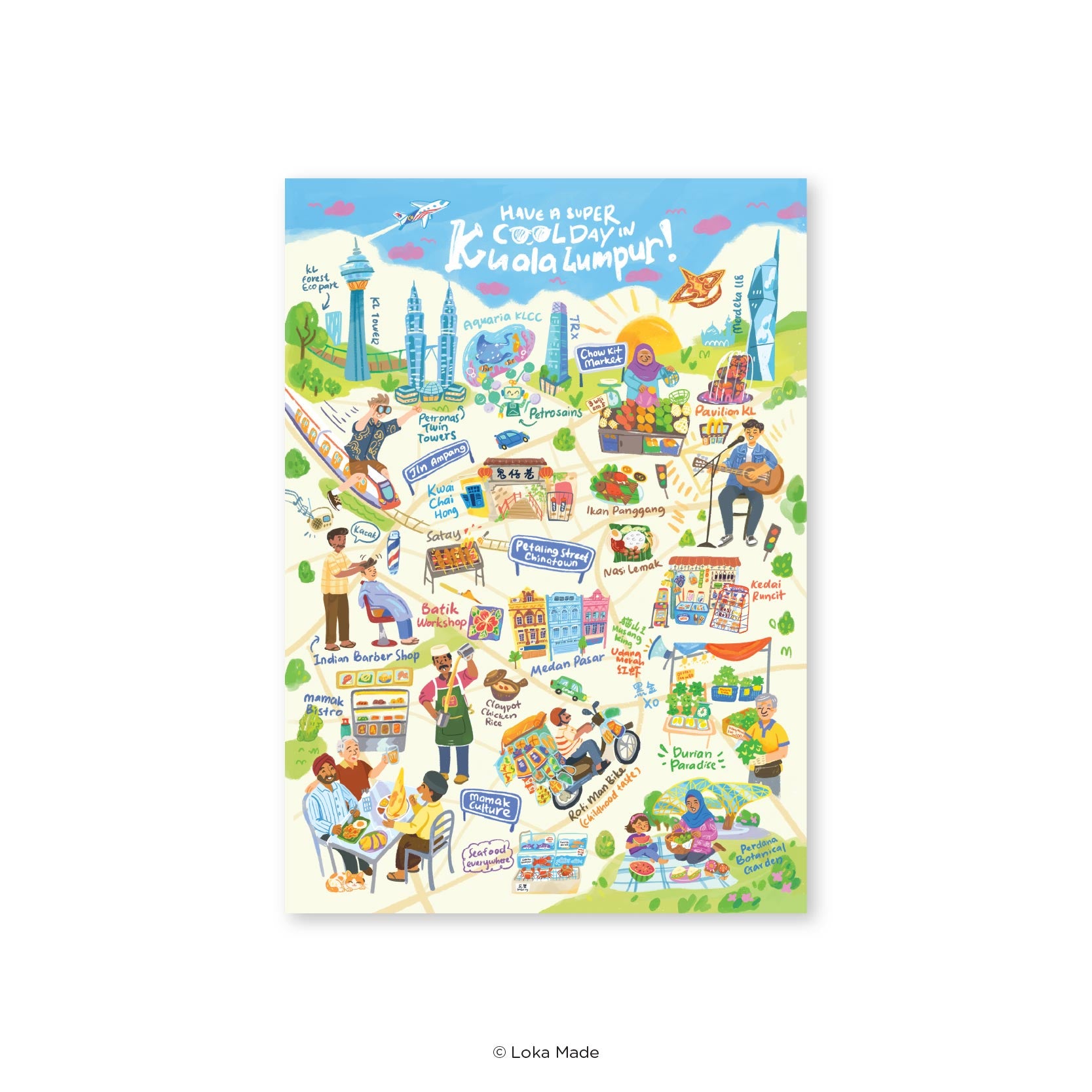 Doodle Land: Have A Super Cool Day in Kuala Lumpur - Malaysia Postcard