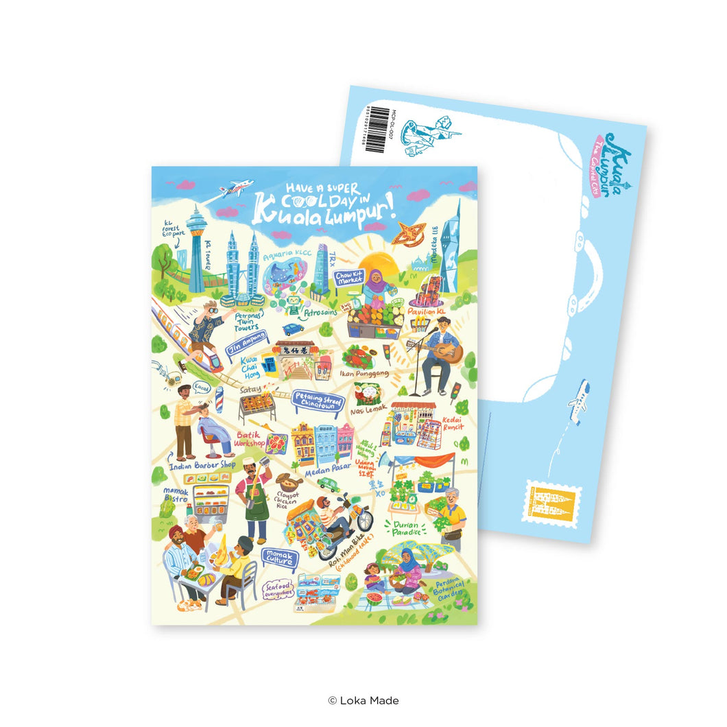 Doodle Land: Have A Super Cool Day in Kuala Lumpur - Malaysia Postcard