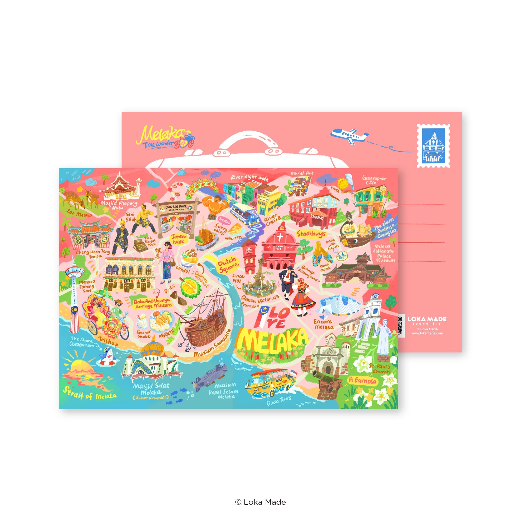Doodle Land: I Love Melaka - Malaysia Postcard