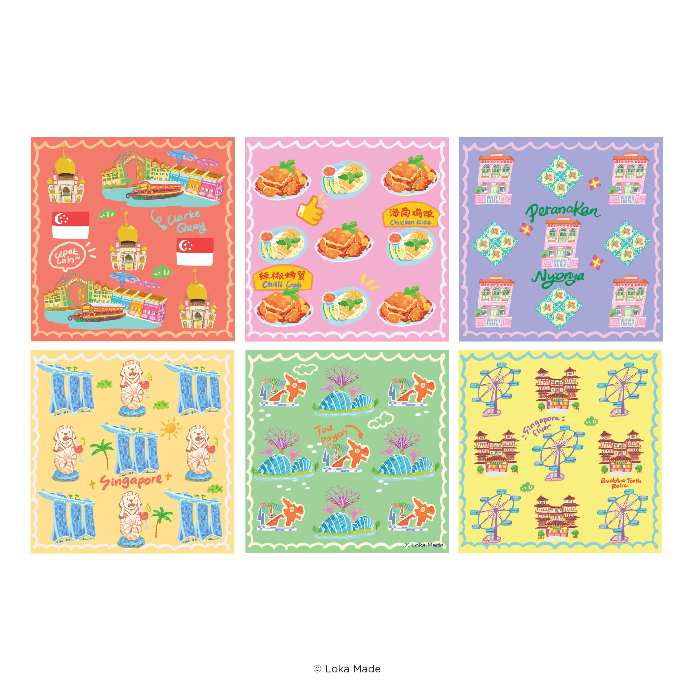 Doodle Land: Singapore's Colours - 3x3 Magic Cube
