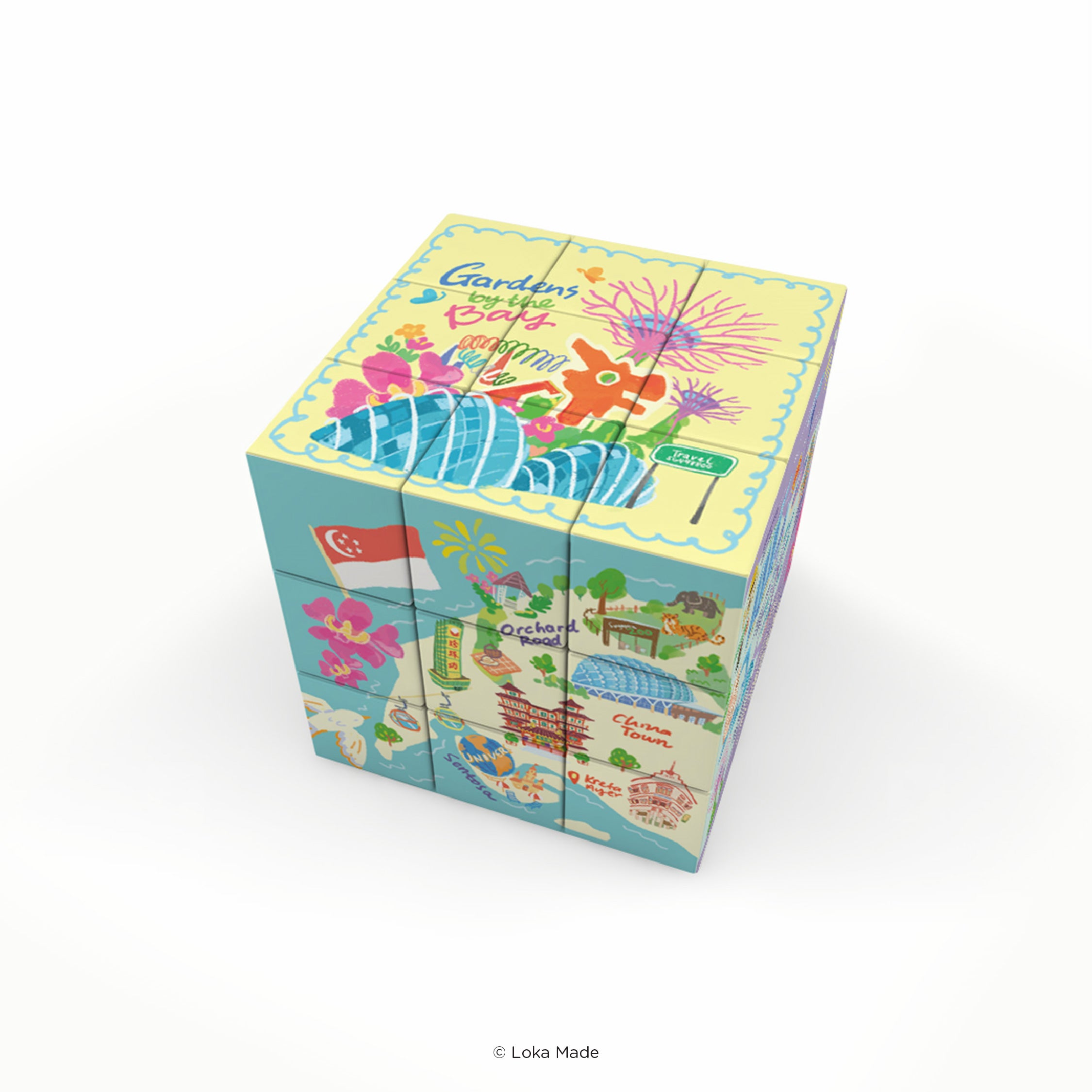 Doodle Land: Wander Singapore - 3x3 Magic Cube