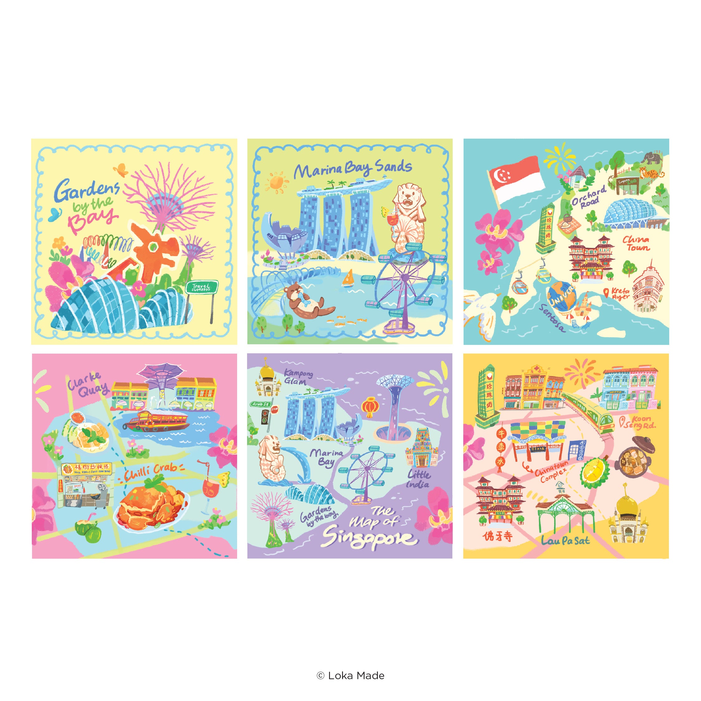 Doodle Land: Wander Singapore - 3x3 Magic Cube
