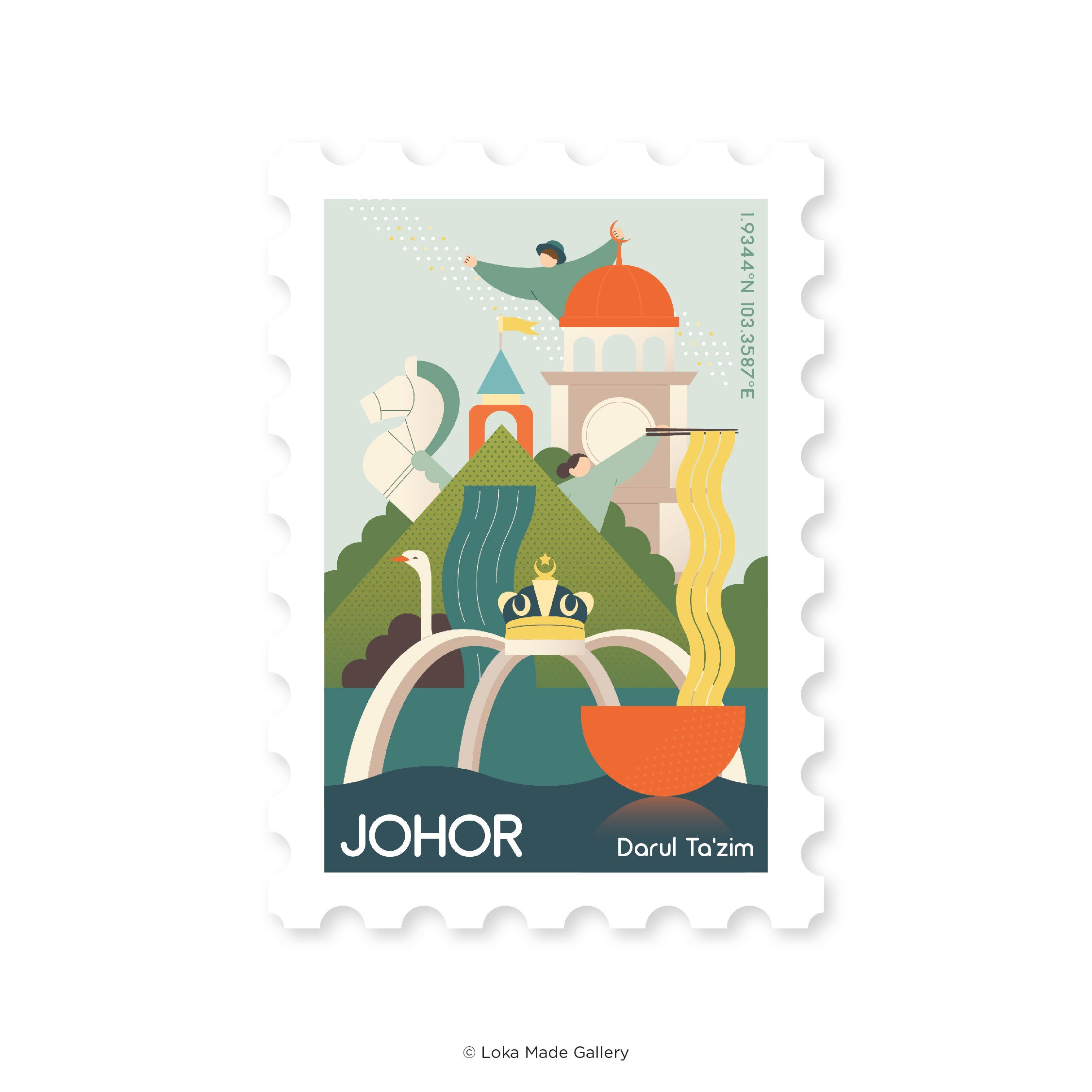 Collecting Malaysia: Johor - Shaped Postcard