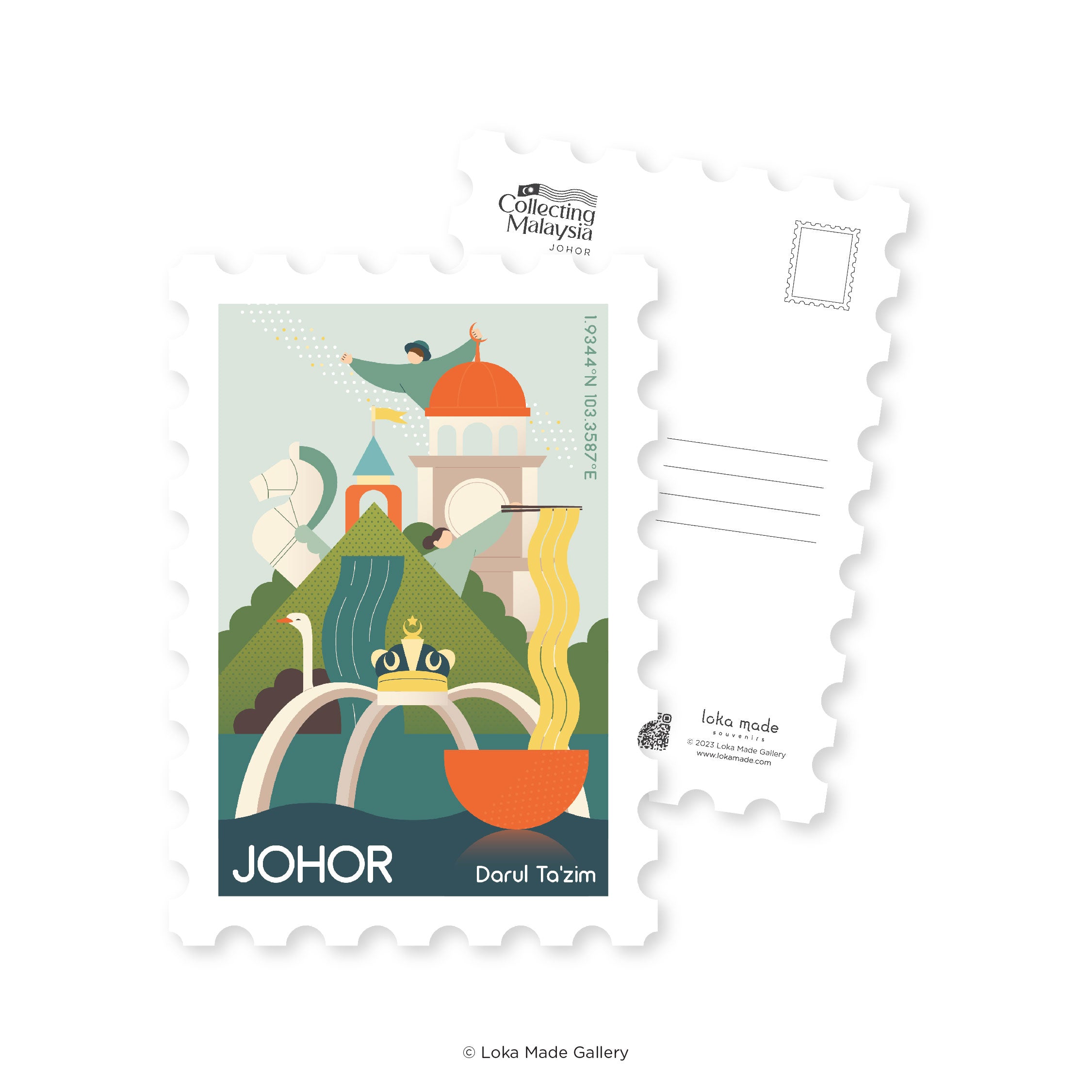 Collecting Malaysia: Johor - Shaped Postcard