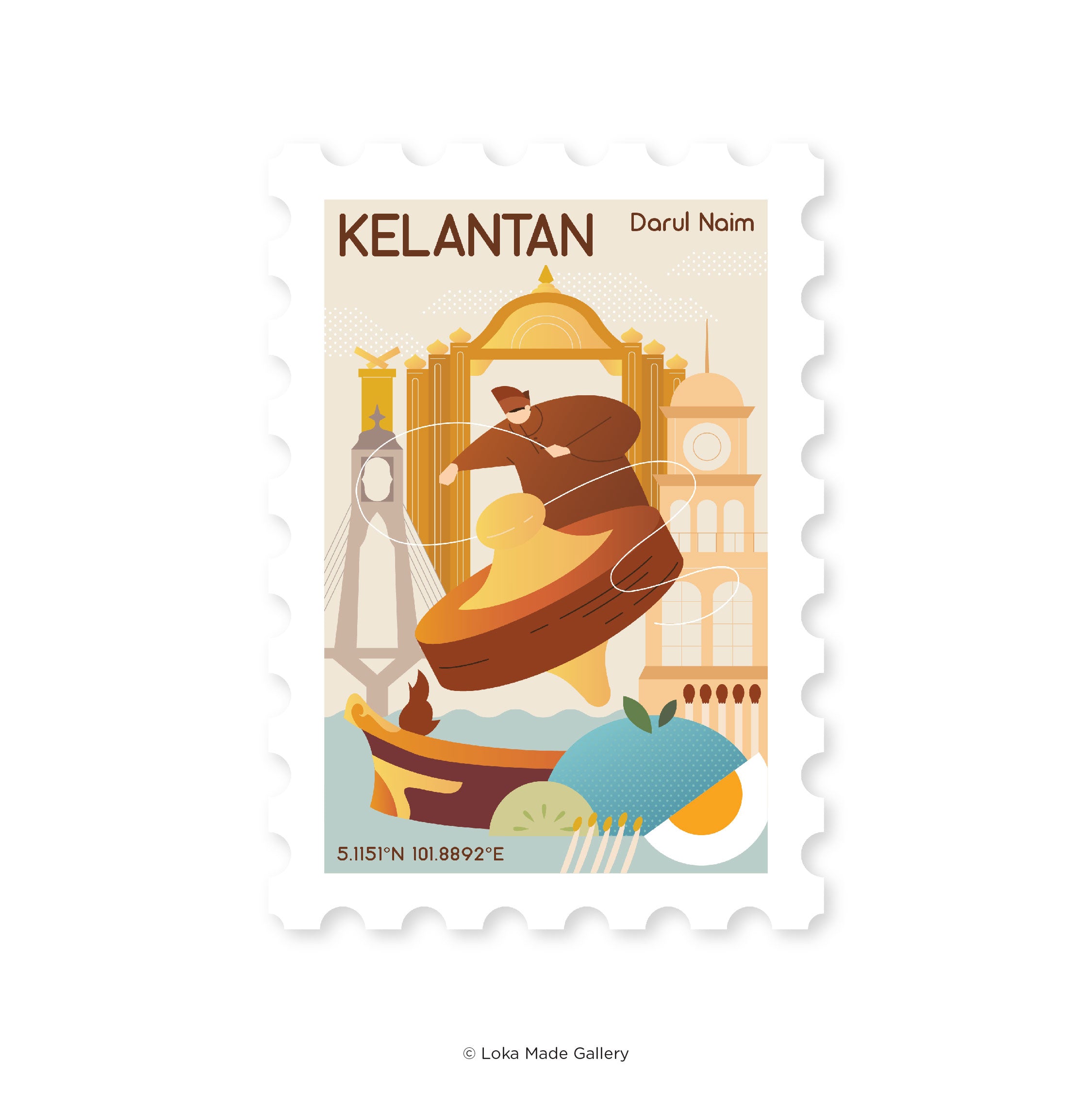 Collecting Malaysia: Kelantan - Shaped Postcard