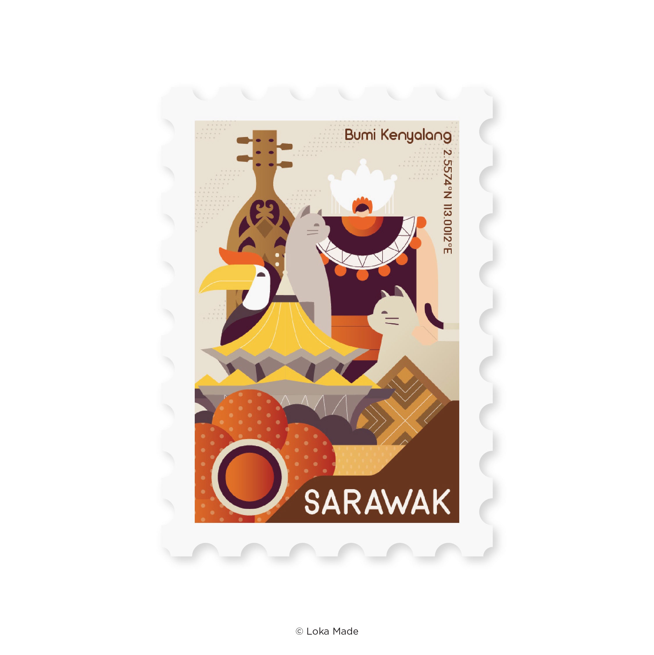 Collecting Malaysia: Sarawak - Shaped Postcard