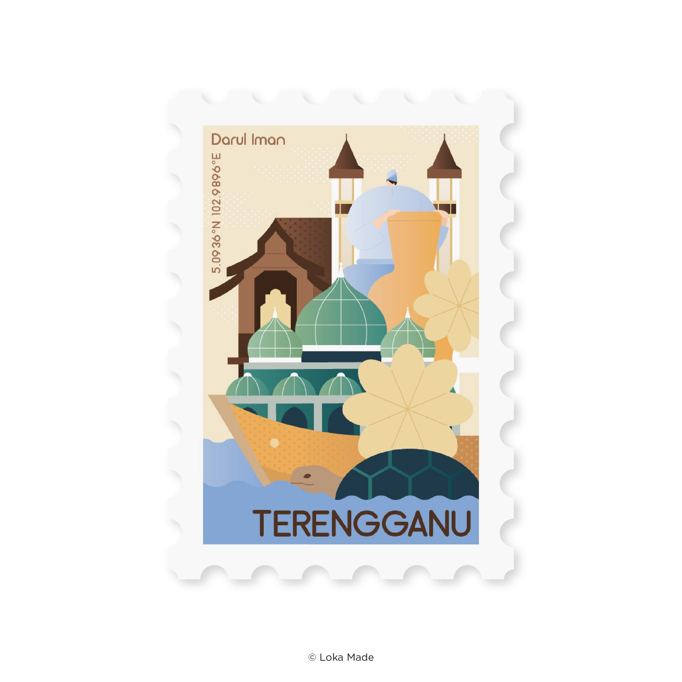 Collecting Malaysia: Terengganu - Shaped Postcard