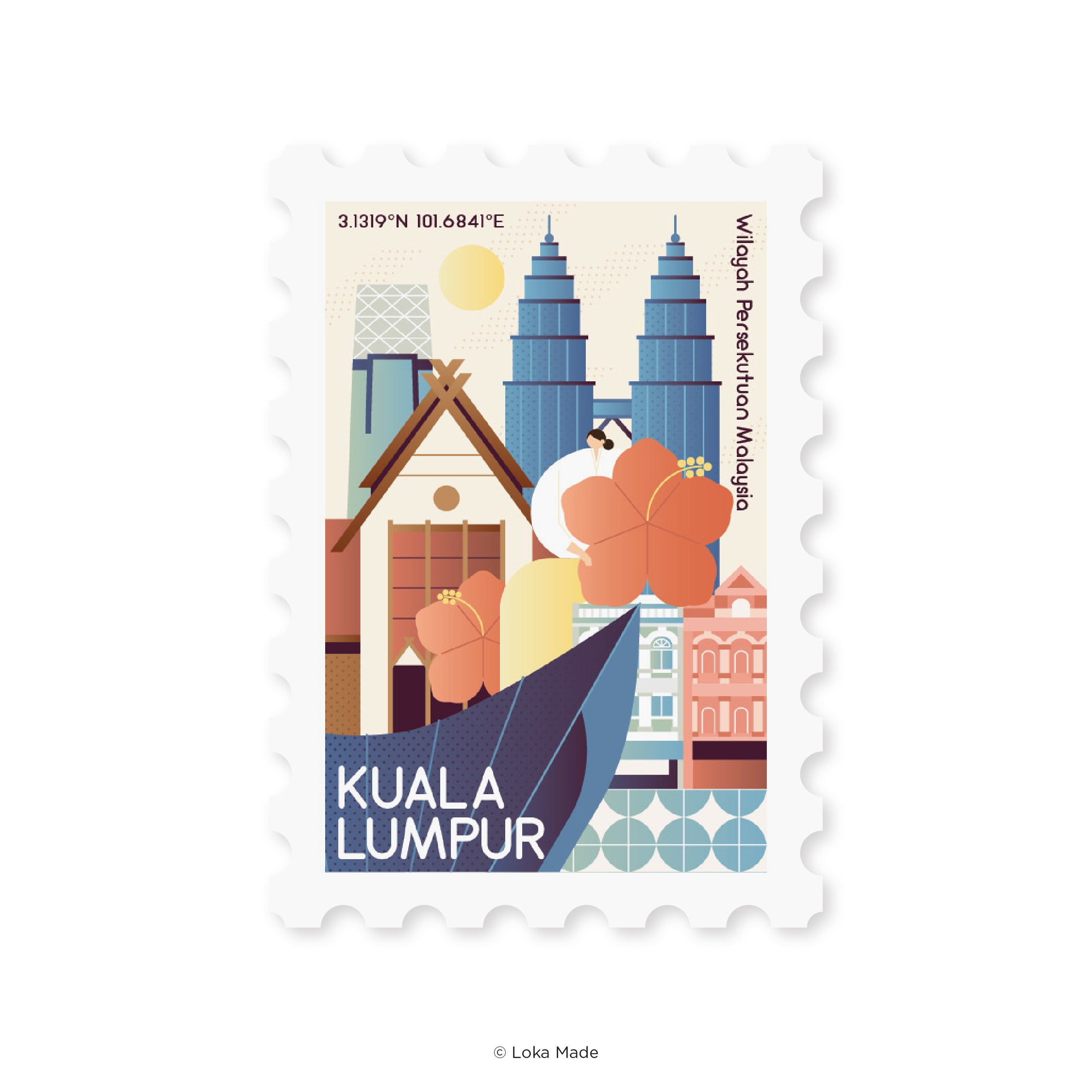 Collecting Malaysia: Kuala Lumpur 2 - Shaped Postcard