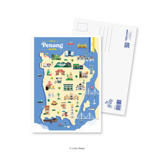 Load image into Gallery viewer, Map of the Penang Island - Malaysia Postcard
