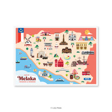 Load image into Gallery viewer, Map of Melaka - Malaysia Postcard
