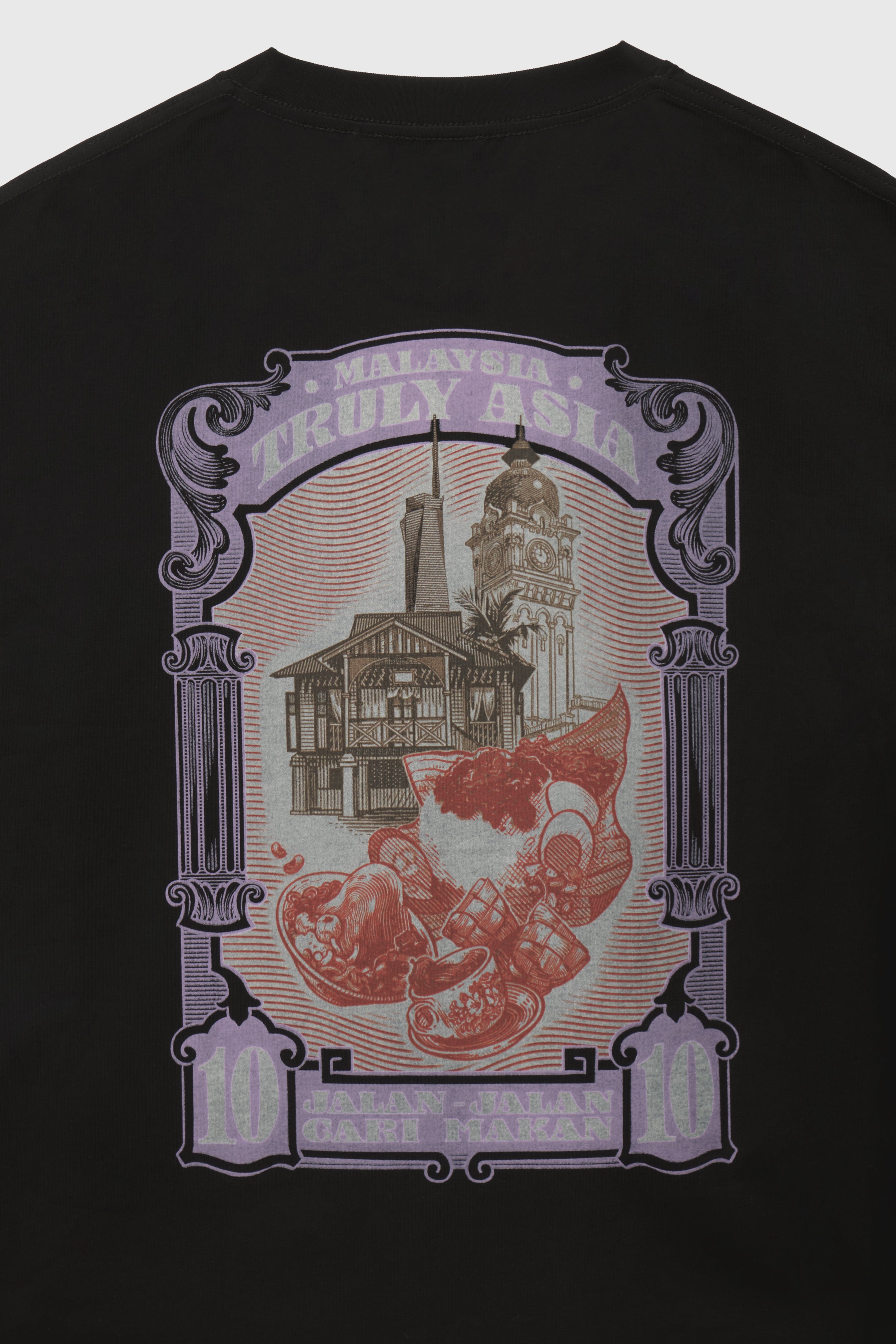 Oxwhite x Loka Made Truly Asia Print Tee: Cari Makan (Black Tee)