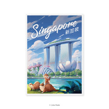 Load image into Gallery viewer, River Otter Greetings - Singapore Postcard
