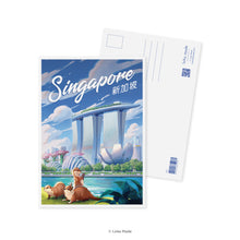 Load image into Gallery viewer, River Otter Greetings - Singapore Postcard
