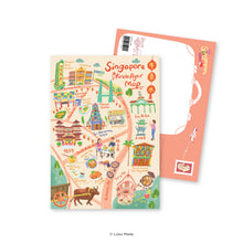 Load image into Gallery viewer, Doodle Land: Kreta Ayer Map - Singapore Postcard
