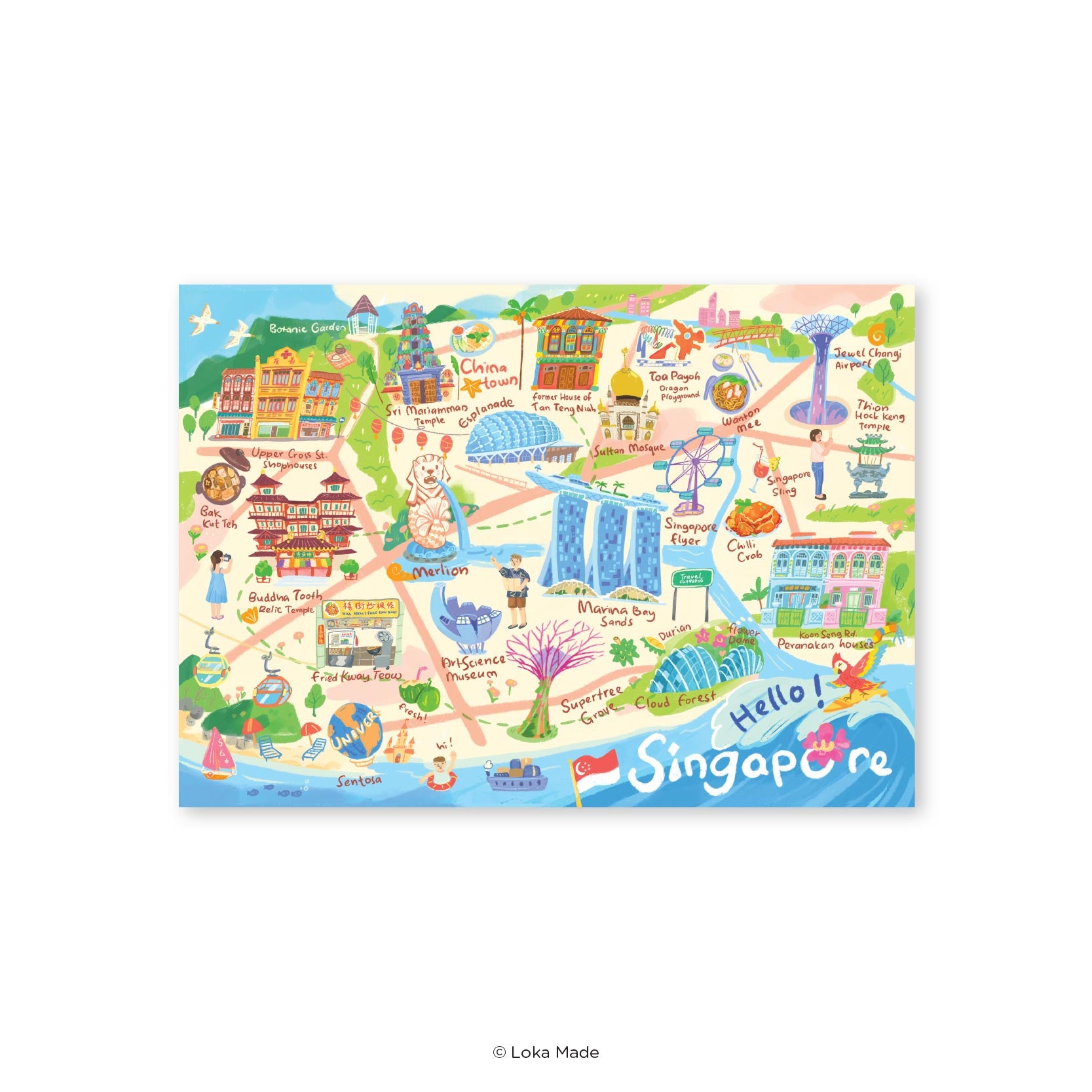 Doodle Land: Hello Singapore - Singapore Postcard