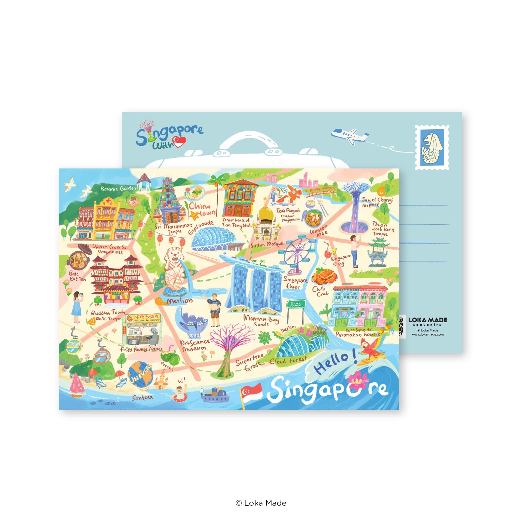 Doodle Land: Hello Singapore - Singapore Postcard