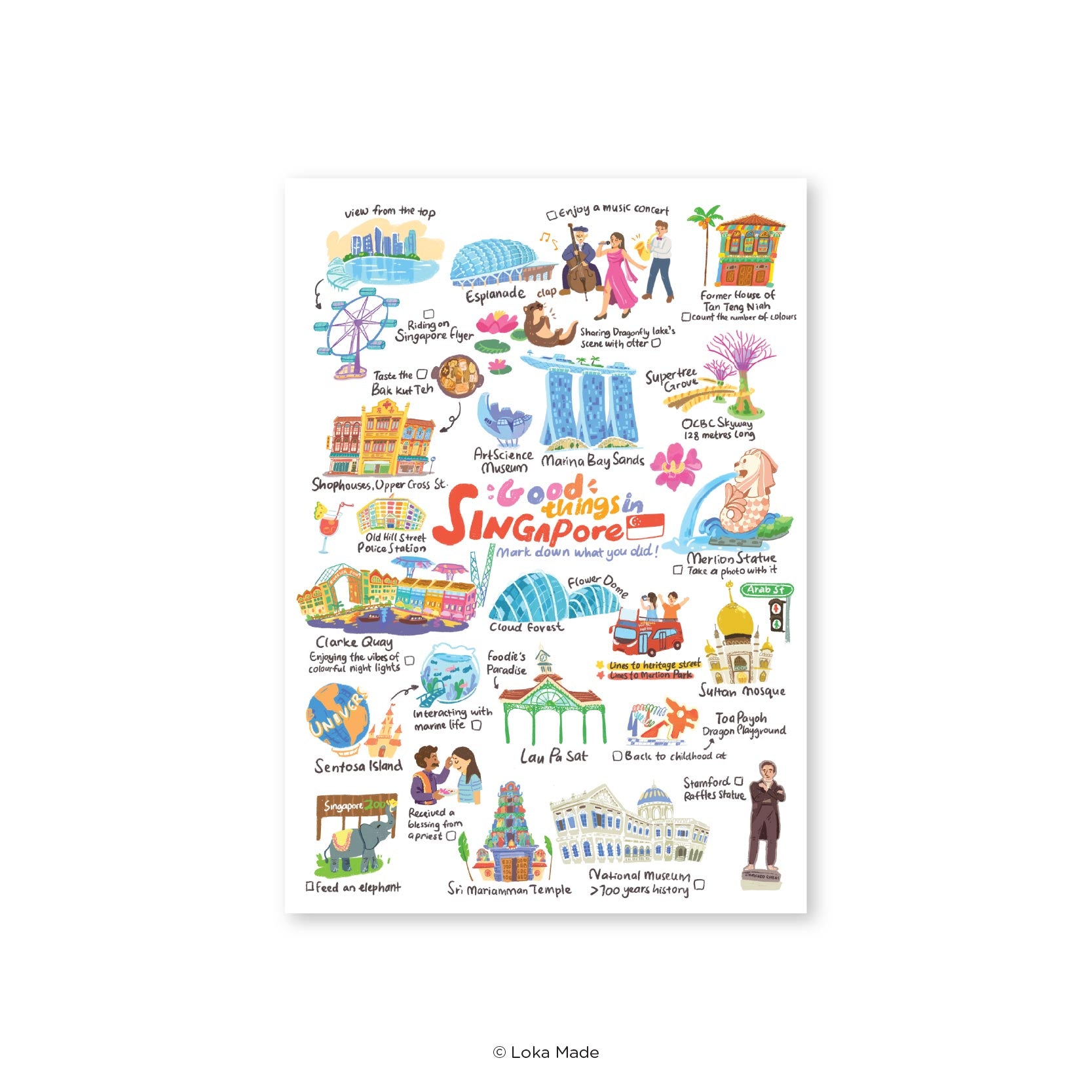 Doodle Land: To Do List - Singapore Postcard