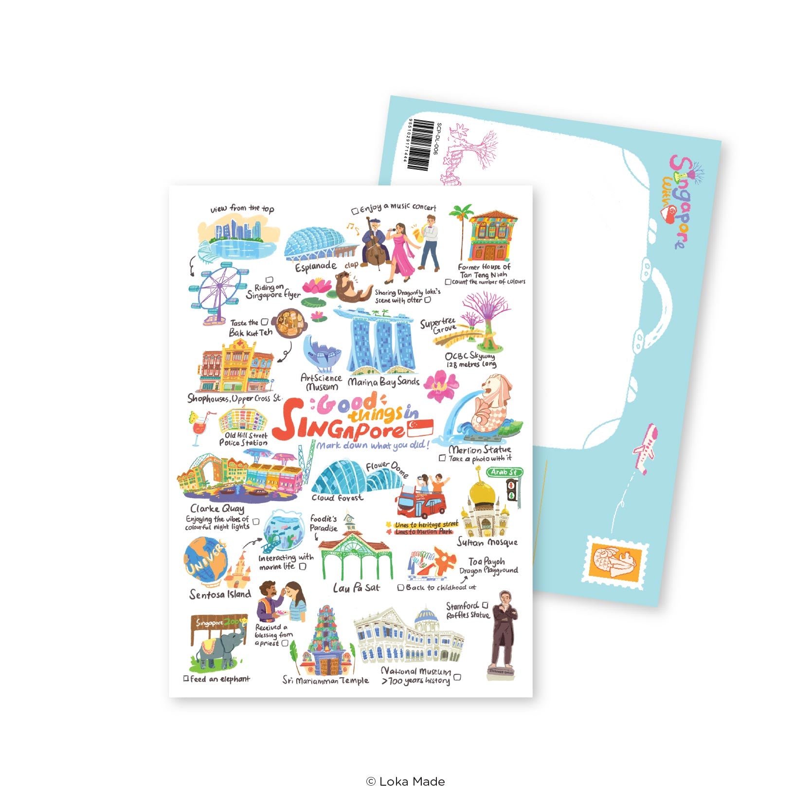 Doodle Land: To Do List - Singapore Postcard