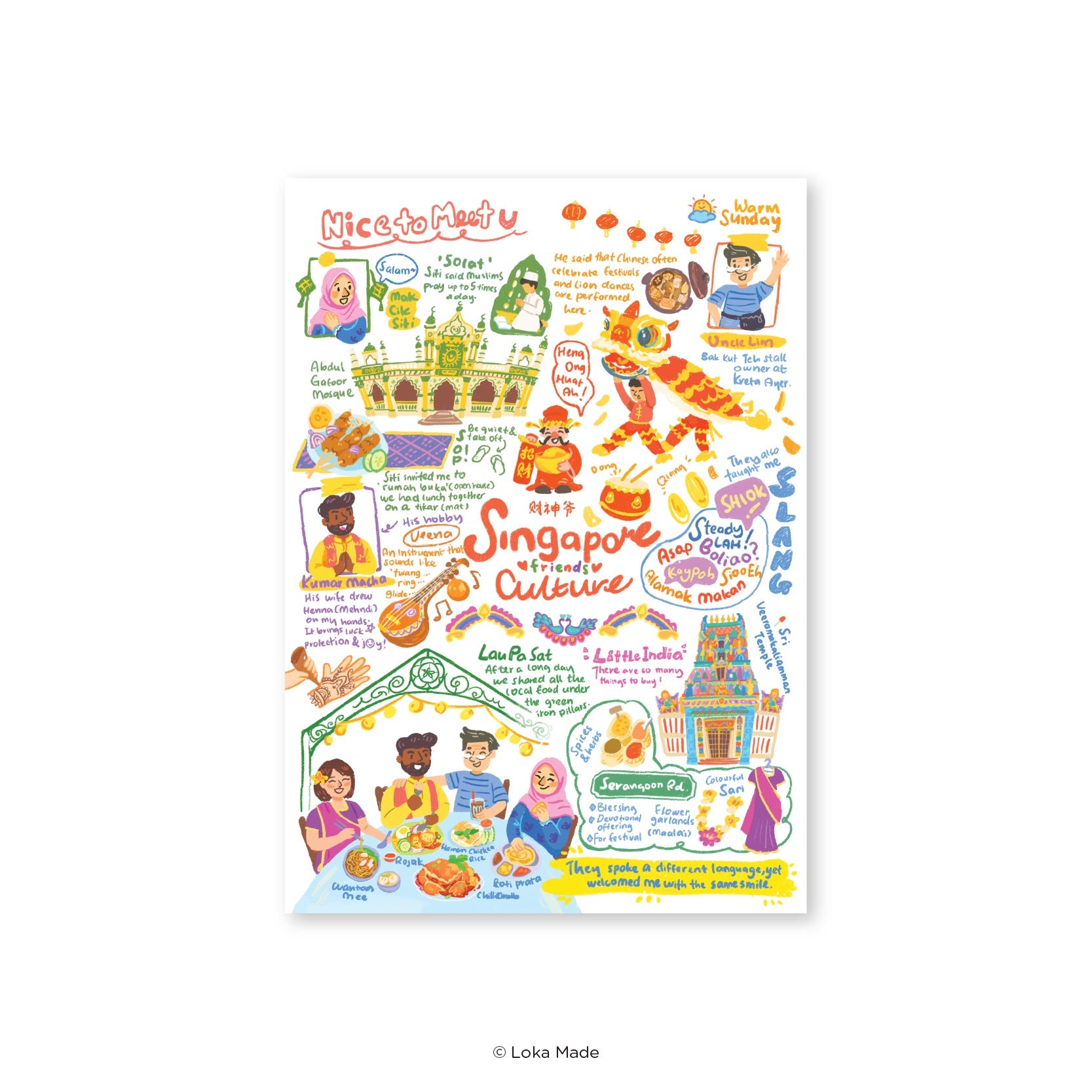 Doodle Land: Nice To Meet You - Singapore Postcard