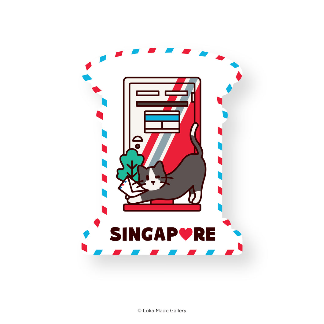 1980s Singapore Postbox - Singapore Diecut Postcard