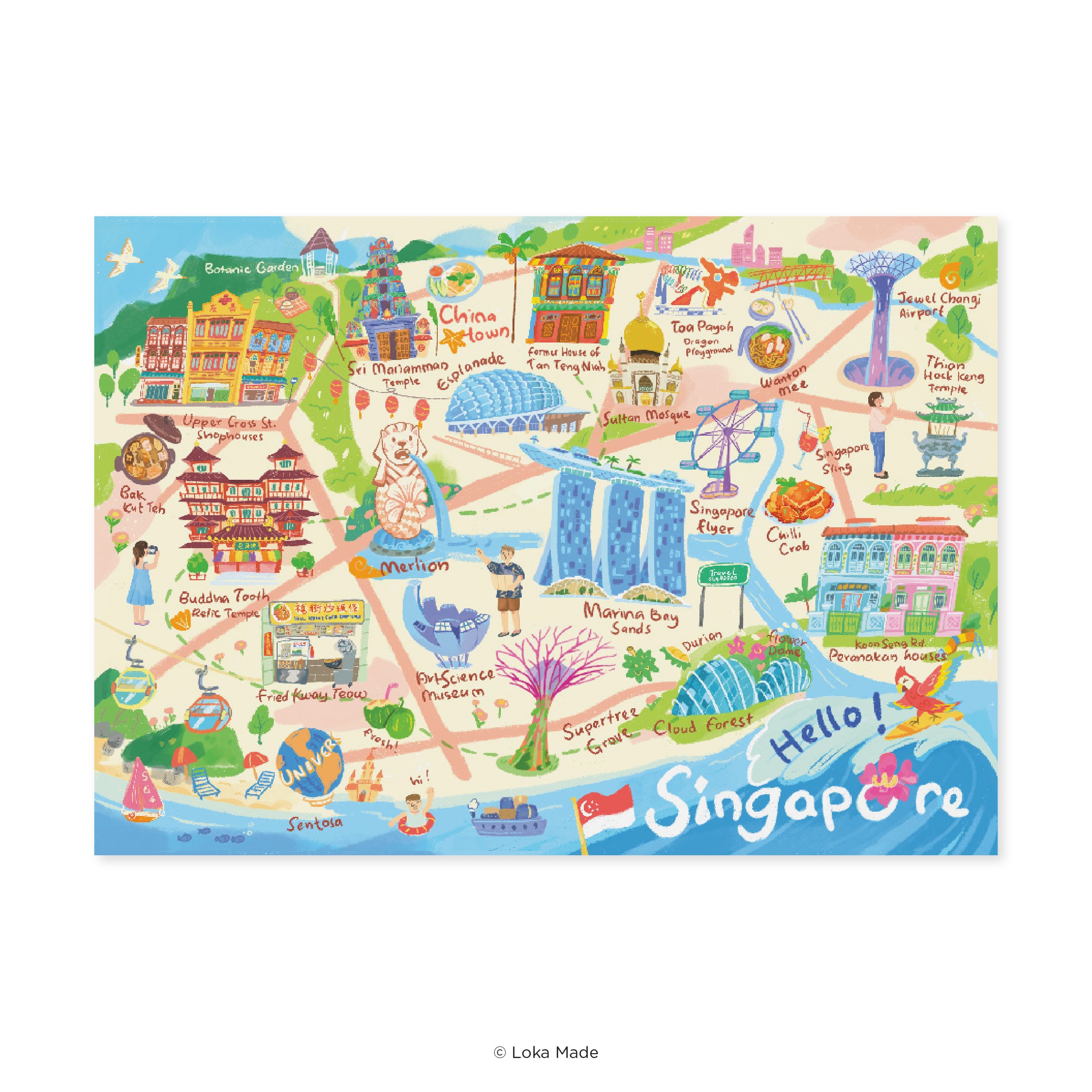 Doodle Land: Hello Singapore - Singapore Postcard
