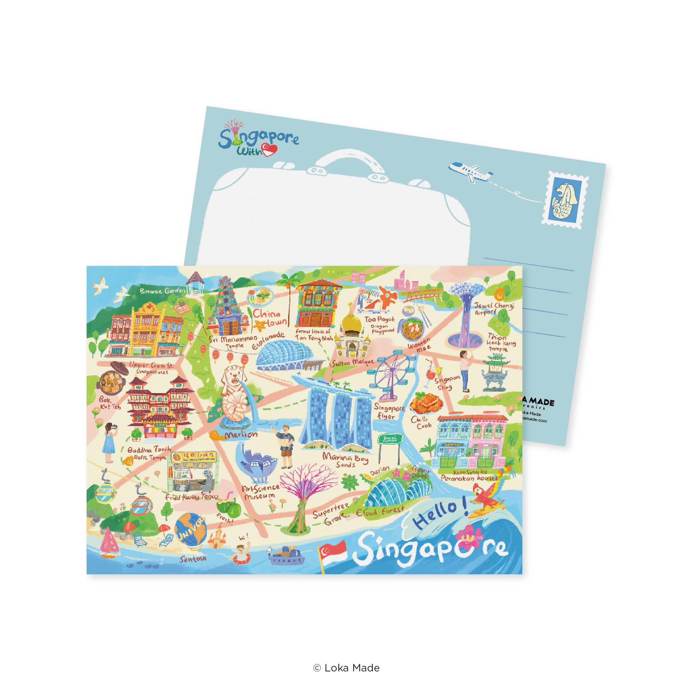 Doodle Land: Hello Singapore - Singapore Postcard