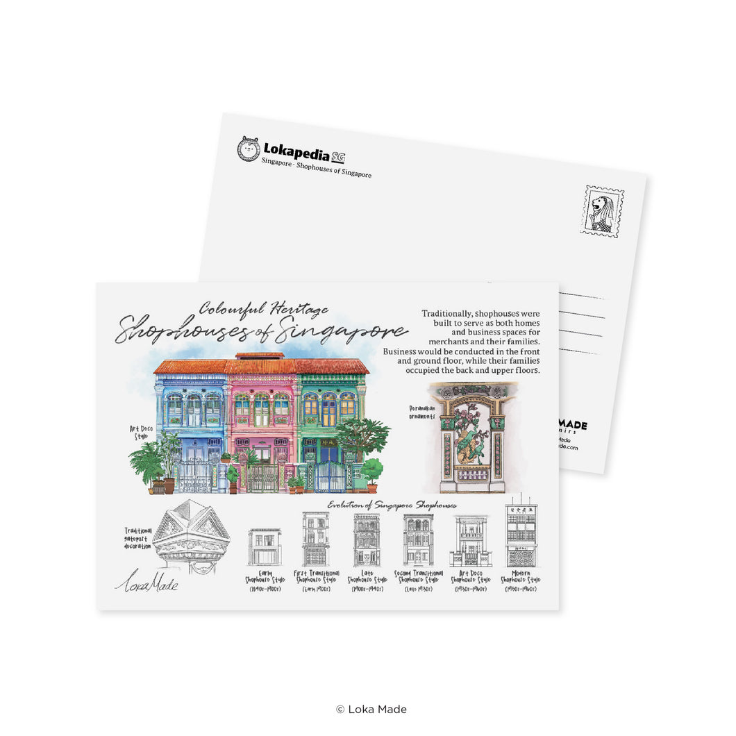 Lokapedia Singapore: Shophouses Of Singapore - Singapore Postcard