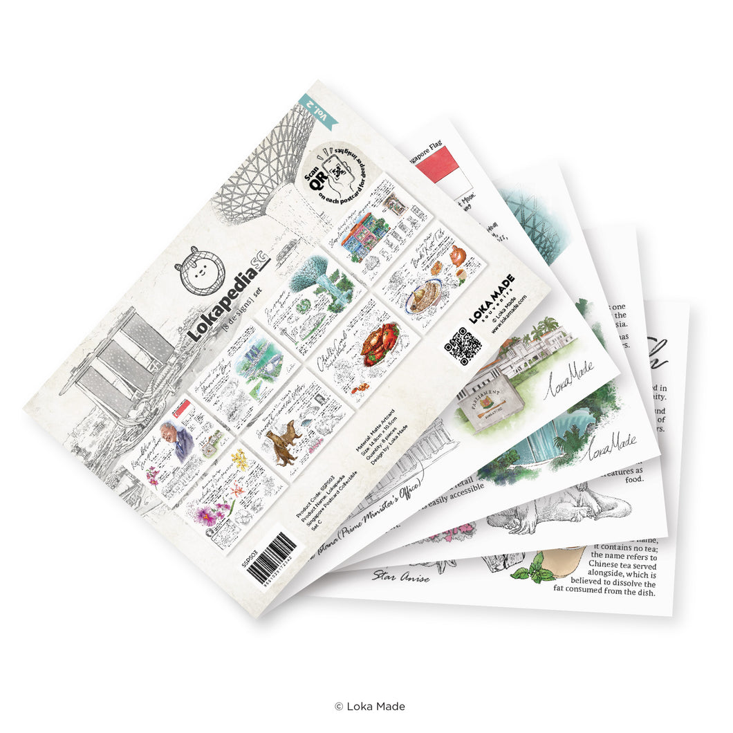 Lokapedia Singapore Postcard Collectible Set C (8 in 1)