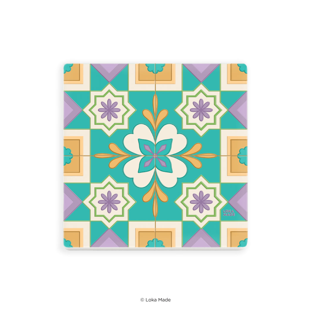 Floral Kaleidoscope - Tiles Mosaic Coaster