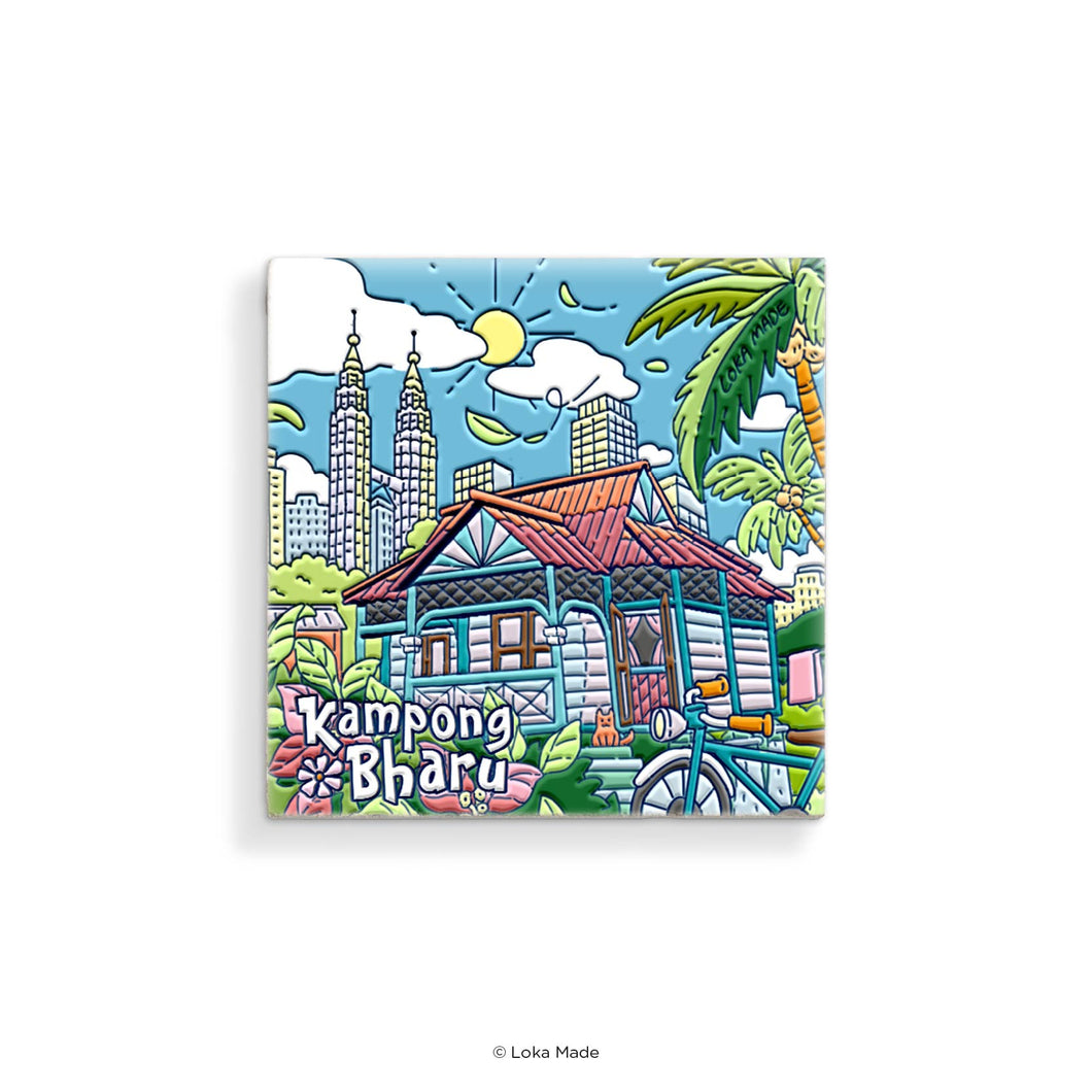Scene by Seen: Kampong Bharu, Malaysia - Ceramic Magnet