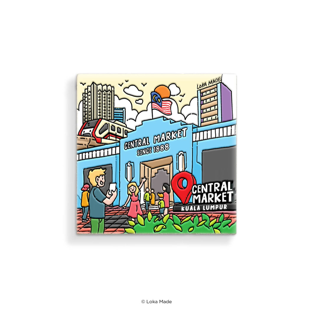 Scene by Seen: Central market, Malaysia - Ceramic Magnet