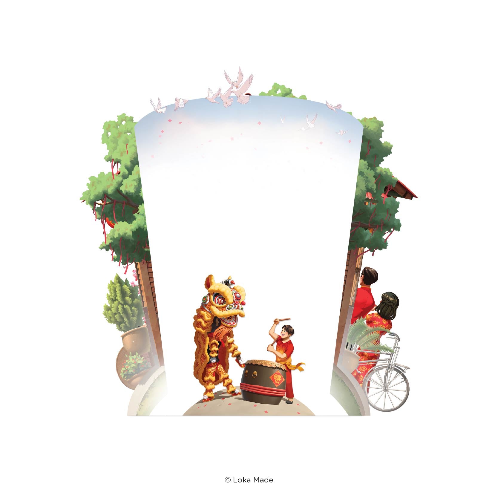 360° 3D Greetings Card: The Transition of Fortune & Grace