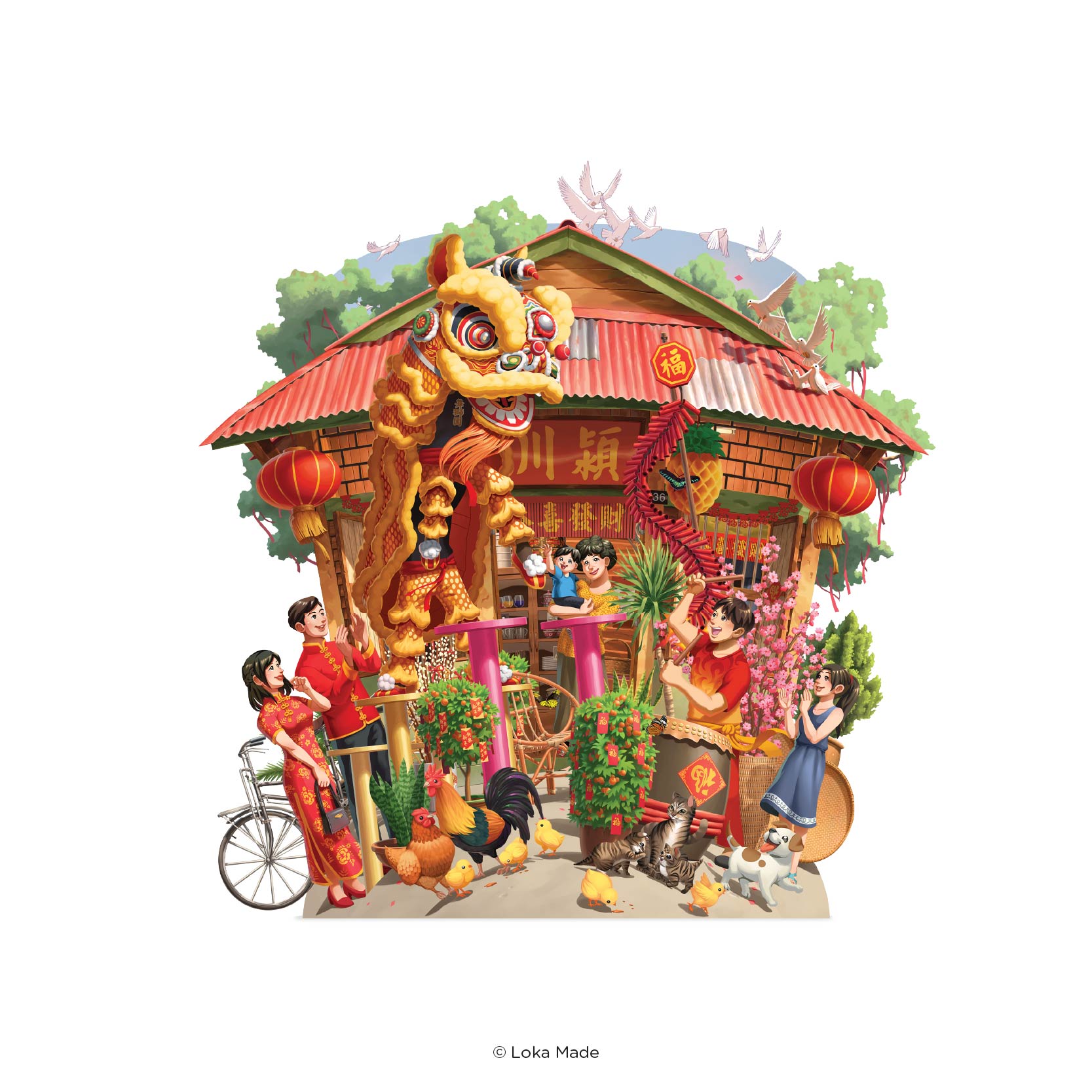 360° 3D Greetings Card: The Transition of Fortune & Grace