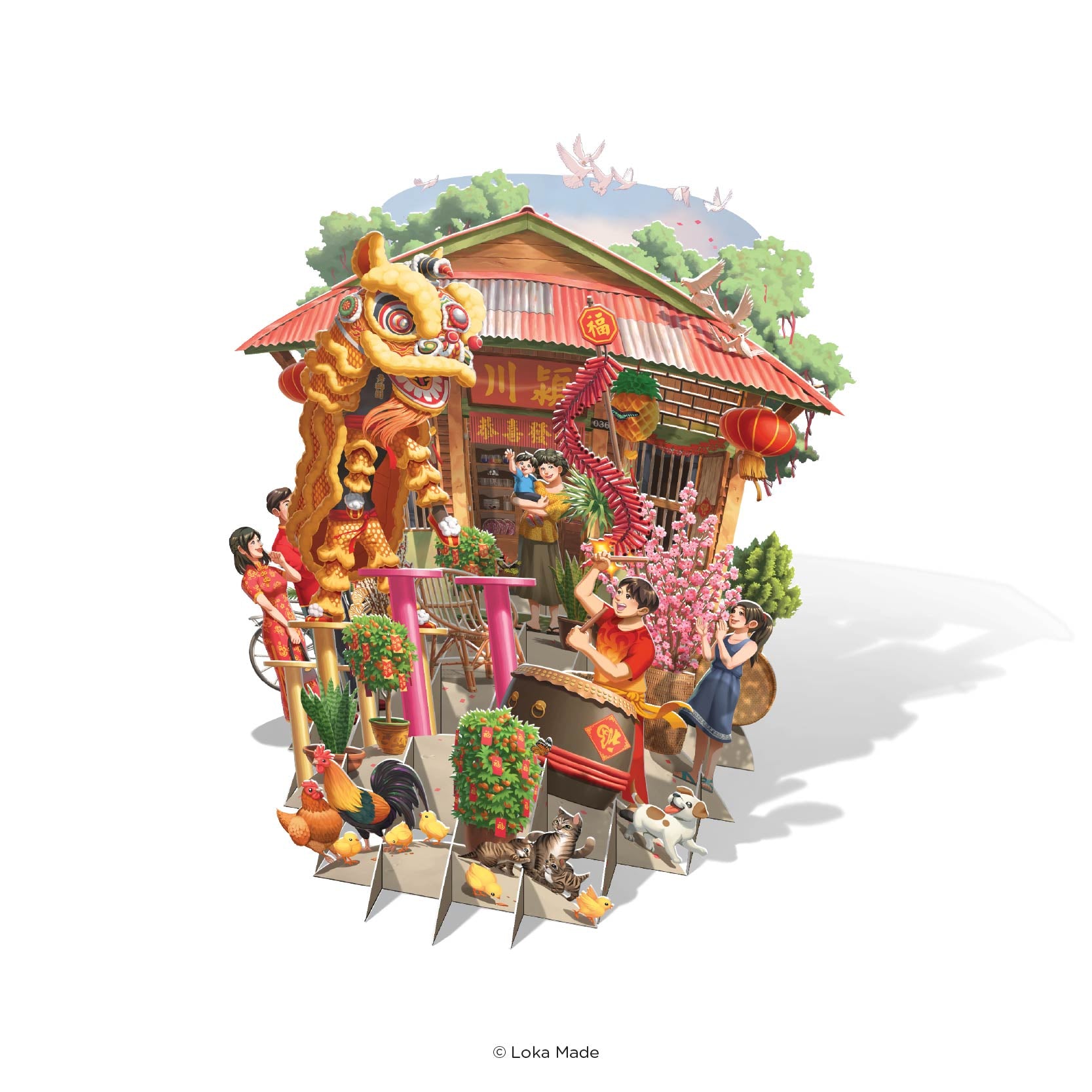 360° 3D Greetings Card: The Transition of Fortune & Grace