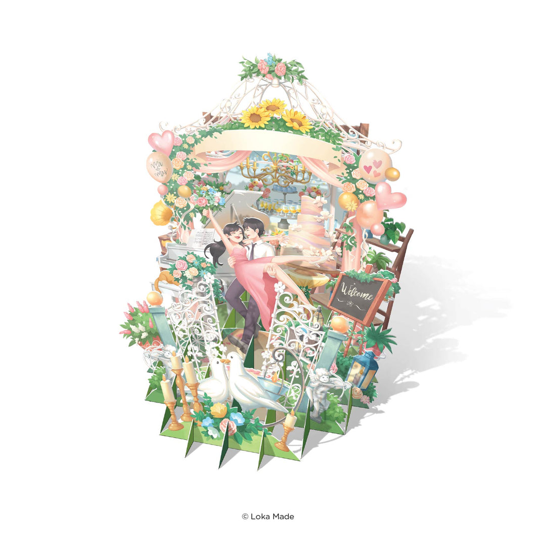 360° 3D Greetings Card:  Love Blossoms