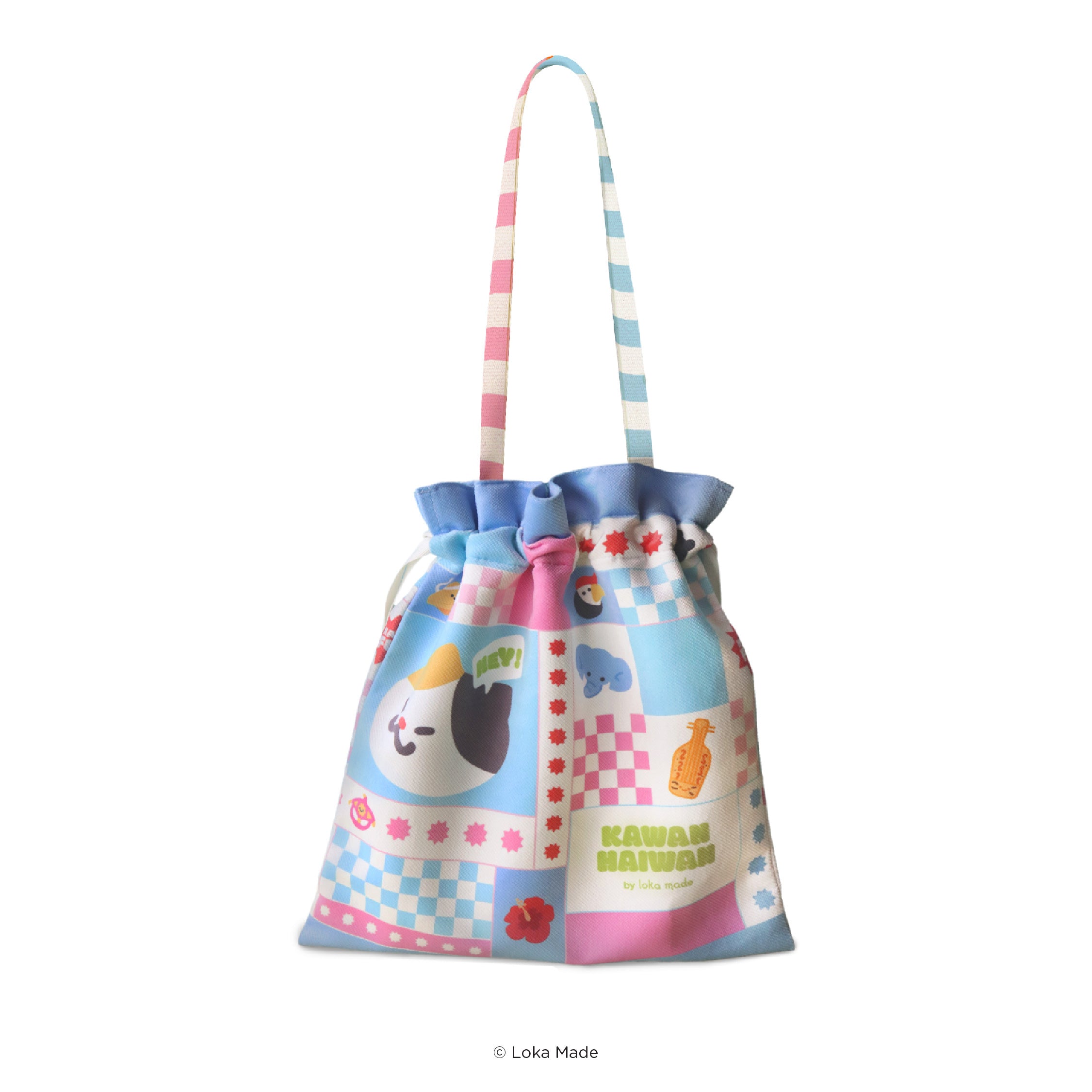 Kawan-Haiwan 'Blue-tiful Bonds' - Drawstring Tote Bag