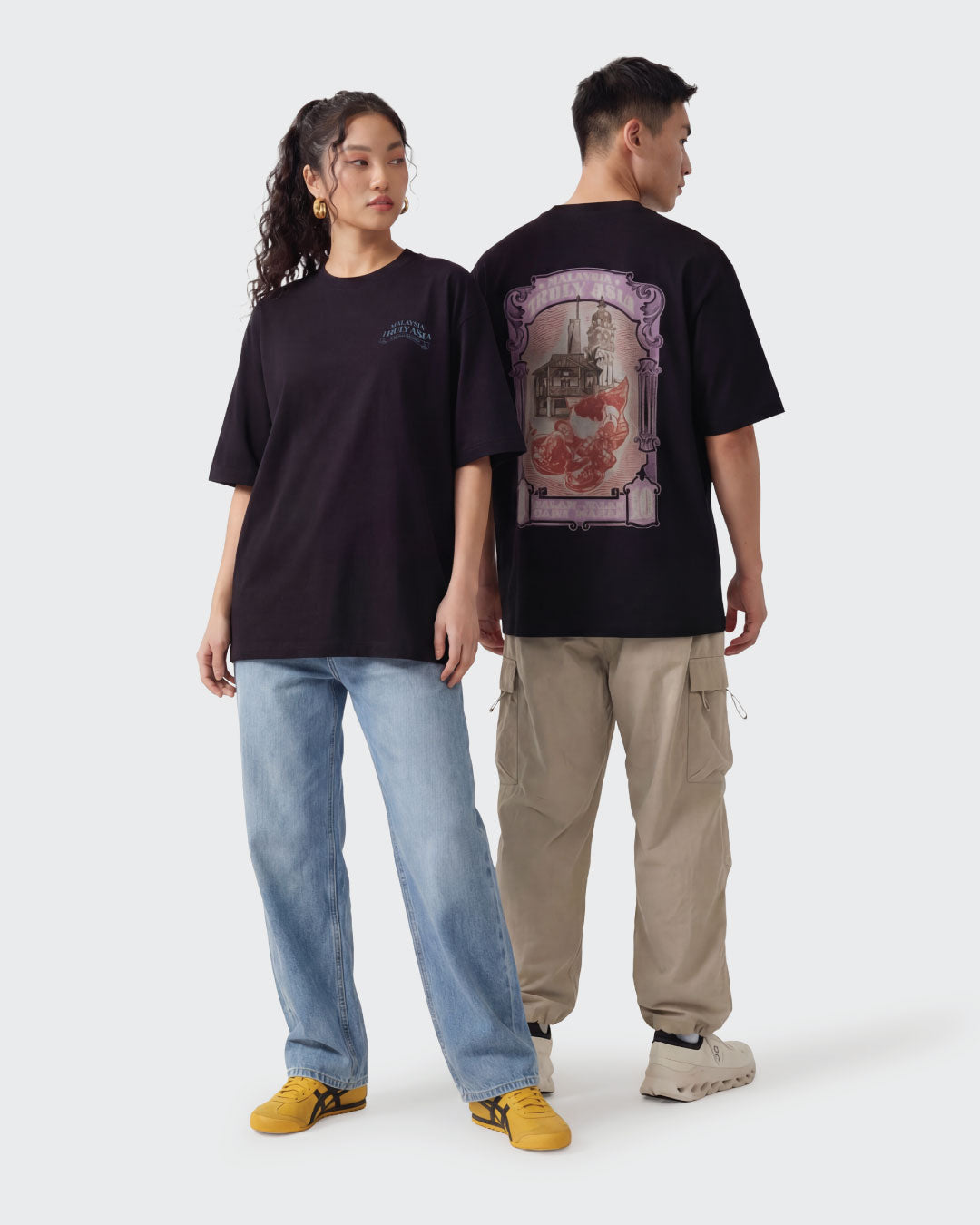 Oxwhite x Loka Made Truly Asia Print Tee: Cari Makan (Black Tee)