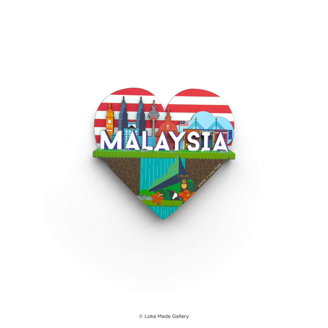 Woodee Magnet 'I Love Malaysia' - Wood Magnet