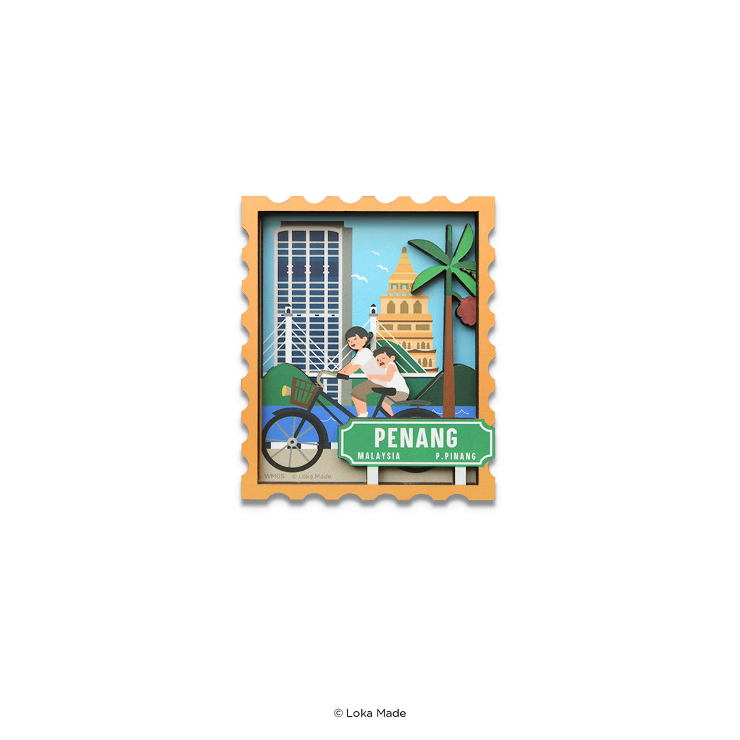 Loka Made Woodee Magnet 'Penang Bliss Ride' - Wood Magnet