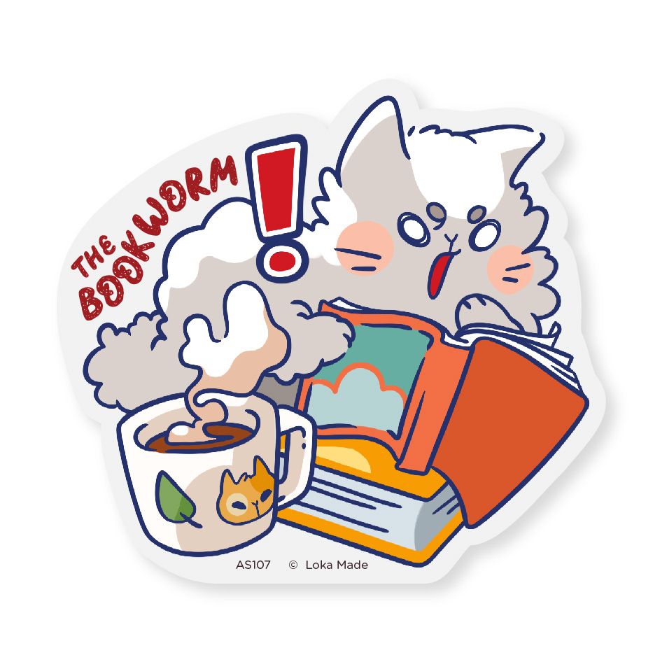 Sticker Reader Cat: The Bookworm AS107