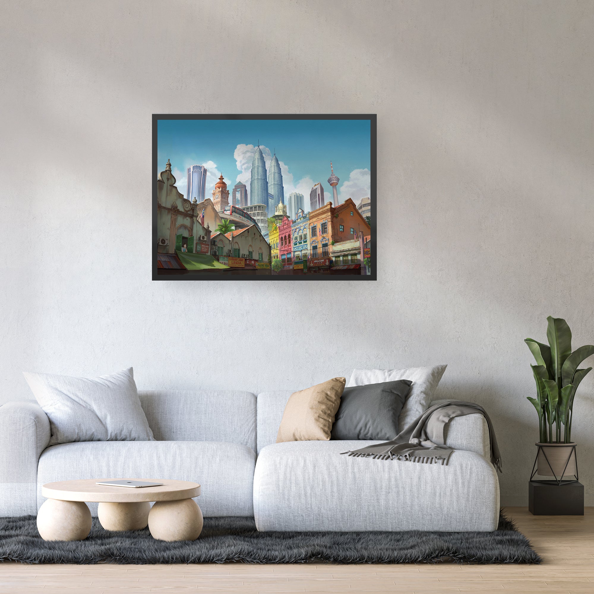 Frame Merdeka Landscape Loka Made Canvas Wall Art - 60th Merdeka