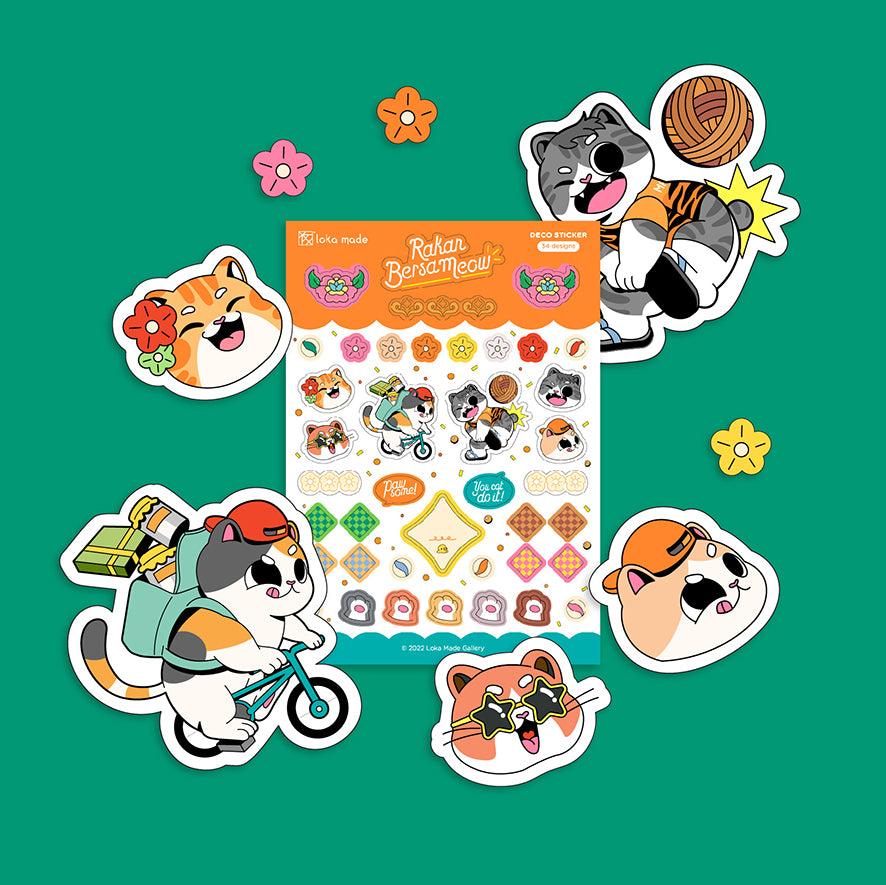 Rakan Bersameow (Orange) Sticker Sheet