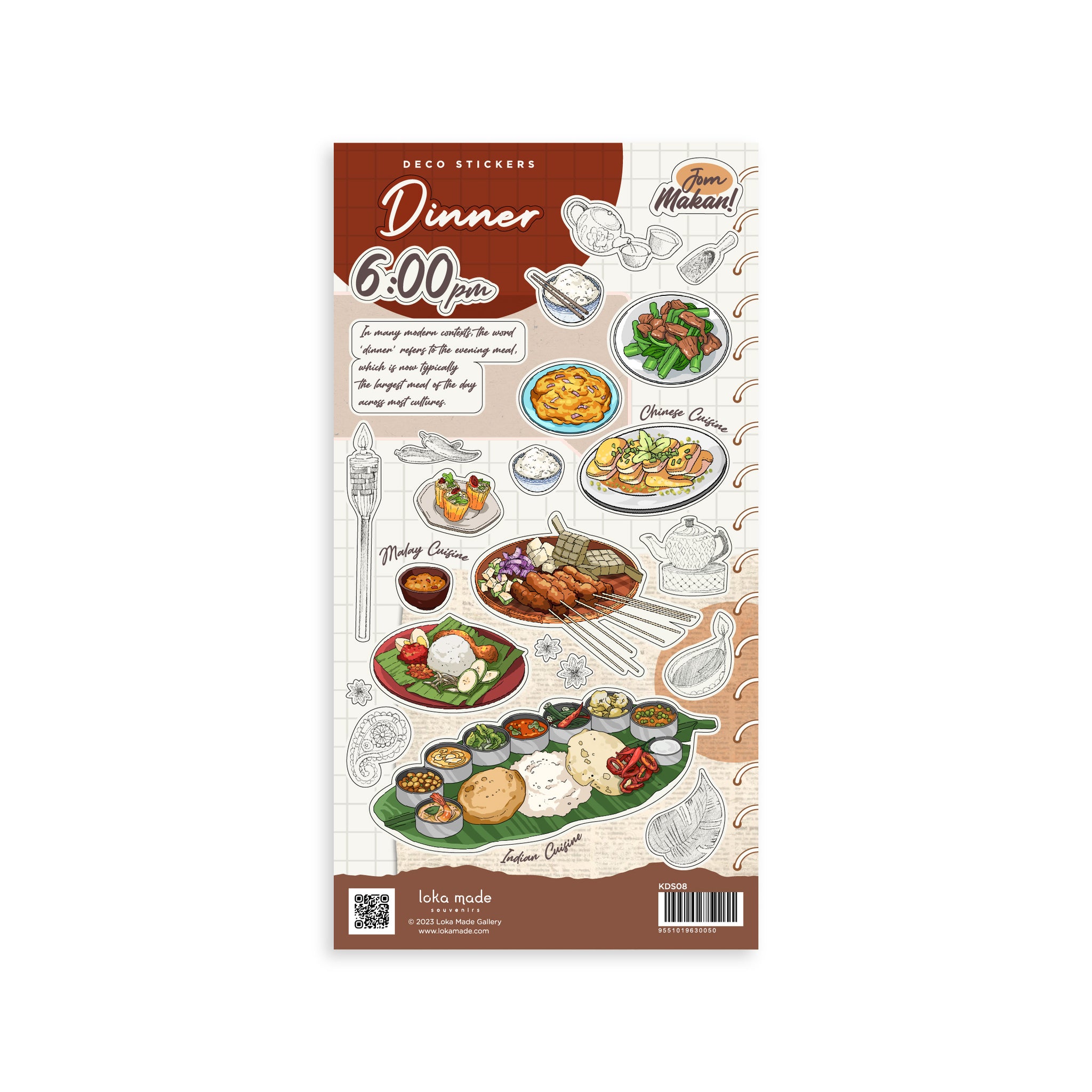 Jom Makan Dinner! Malaysia Food Stickers | Loka Made