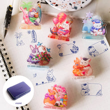 Load image into Gallery viewer, Purrfect Stamp Blocks Series 2 Set (6pcs) and ink pad
