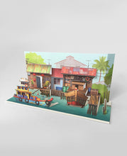 Load image into Gallery viewer, Pop Up Postcard: The Rhythm of Fishing Village PUC02
